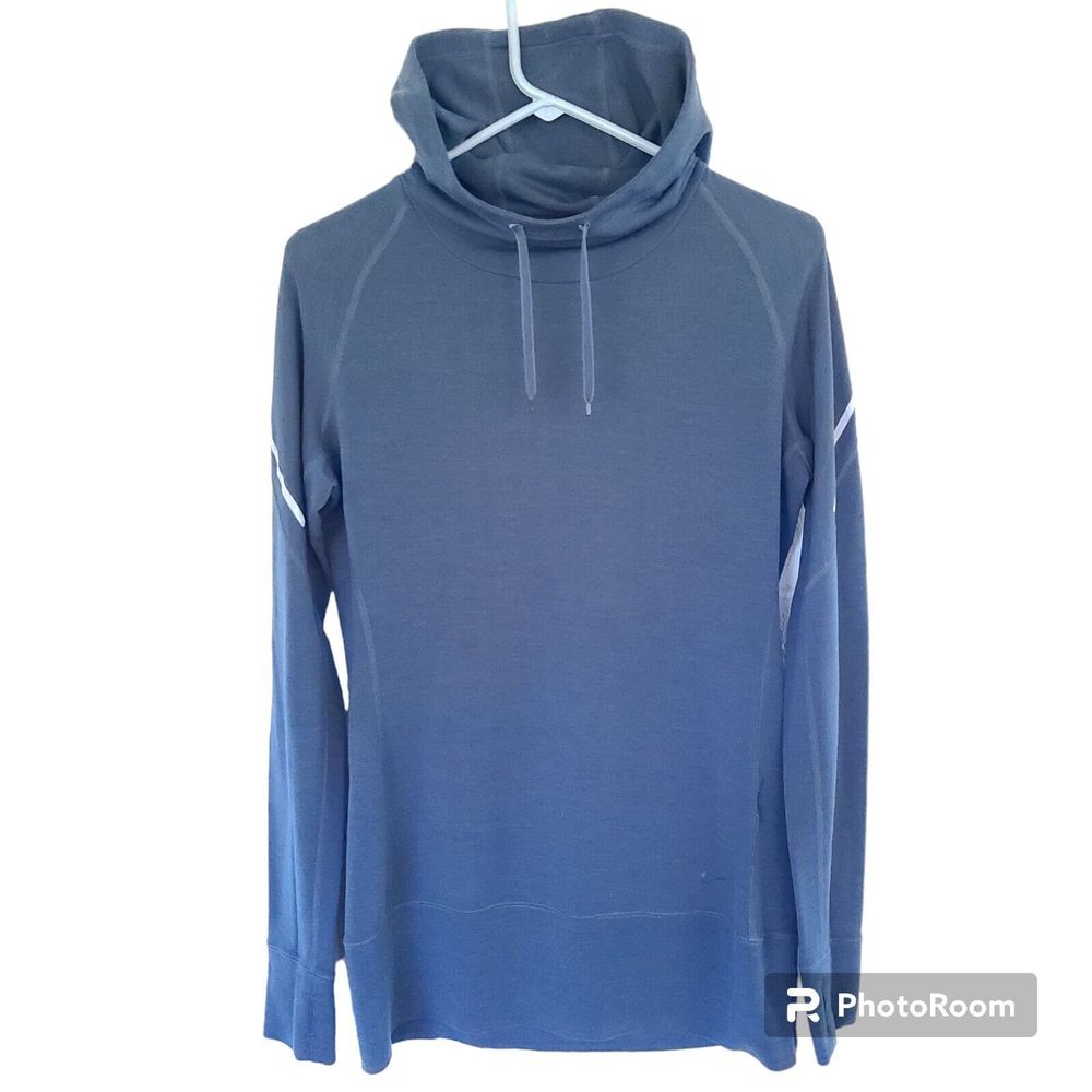 Nike Dri-Fit Hoodie Womens Sz Medium Grey Wool Blend Pullover Run Jog Athleisure